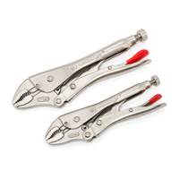Curved Jaw Locking Pliers with Wire Cutter Set, 2 Pieces Cam Industrial