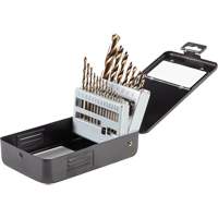 Gold Oxide Drill Bit Set, 21 Pieces, High Speed Steel Cam Industrial