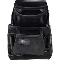 Phantom Collection Heavy-Duty Nail & Tool Bag, Leather, 10 Pockets, Black Cam Industrial