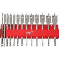 Flat Boring Bit Set, 13 Pieces, High Carbon Steel Cam Industrial