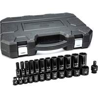 6-Point SAE Socket Set, 25 Pcs, Impact, 3/8" Drive Size, Deep Cam Industrial