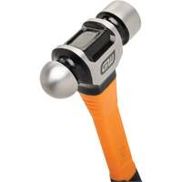 Ball Pein Hammer, 24 oz. Head Weight, Plain/Polished Face, Fibreglass Handle Cam Industrial