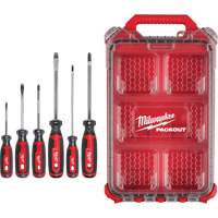 Cushion Grip Screwdrivers Set with PACKOUT Low-Profile Compact Organizer, 6 Pcs. Cam Industrial