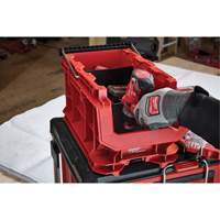 PACKOUT Compact Crate, 15-1/2" x 9-1/2" x 8-3/4", Black/Red Cam Industrial