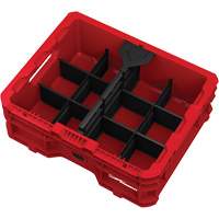 PACKOUT Low-Profile Crate, 15" x 18-5/8" x 6-5/8", Black/Red Cam Industrial