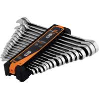 90-Tooth 12-Point Reversible Wrench Set, Ratcheting Box, 16 Pieces, Metric Cam Industrial