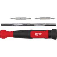 4-in-1 Precision 1/4" Drive Multi-Bit Screwdriver, 5-3/4" L, Cushion Grip Handle Cam Industrial