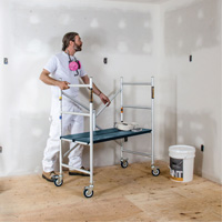 Mobile Work Scaffolding - Mini Scaffoldings, Aluminum Frame, 42" D x 48-1/2" H Cam Industrial