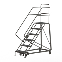 Heavy Duty Safety Slope Ladder, 6 Steps, Serrated, 50° Incline, 60" High Cam Industrial