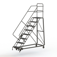 Heavy Duty Safety Slope Ladder, 8 Steps, Serrated, 50° Incline, 80" High Cam Industrial