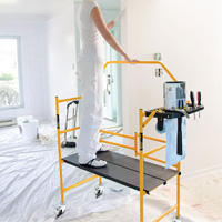 Jobsite Series 4' Safety Rail & Tool Shelf Scaffold Kit, Steel Frame, 49-1/2" D x 57-3/4" H Cam Industrial