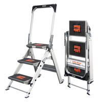 Safety Stepladder with Bar & Tray, 2.2', Aluminum, 300 lbs. Capacity, Type 1A Cam Industrial