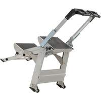 Tilt & Roll Step Stool Ladder, 2 Steps, 23" x 21" x 34.50" High Cam Industrial