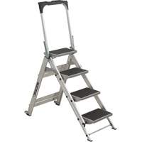 Tilt & Roll Step Stool Ladder, 4 Steps, 44.25" x 22.13" x 59" High Cam Industrial