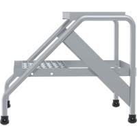 Aluminum Step Stand, 2 Step(s), 22-13/16" W x 24-9/16" L x 20" H, 500 lbs. Capacity Cam Industrial