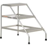 Aluminum Step Stand, 3 Step(s), 22-13/16" W x 34-9/16" L x 30" H, 500 lbs. Capacity Cam Industrial