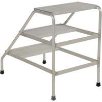 Aluminum Step Stand, 3 Step(s), 22-13/16" W x 34-9/16" L x 30" H, 500 lbs. Capacity Cam Industrial