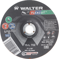 Flexcut Depressed Centre Grinding Wheels, 7", 24 Grit, Aluminum Oxide, 7/8", 8600 RPM, Type 29 Cam Industrial