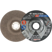 Depressed Centre Grinding Wheels - Allsteel XX, 4-1/2" x 1/8", 7/8" Arbor, Type 27, Zirconia Alumina, 13300 RPM Cam Industrial