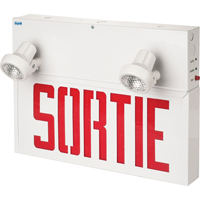 Stella Combination Signs - Sortie, LED, Hardwired, 17-1/2" L x 12-1/2" W, French XB932 | Cam Industrial