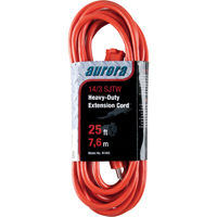 Vinyl Extension Cord, Outdoor, SJTW, 14/3 AWG, 15 A, 25' Cam Industrial