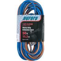 TPE-Rubber Extension Cord With Light Indicator, All-Weather, SJEOW, 14/3 AWG, 15 A, 50' Cam Industrial