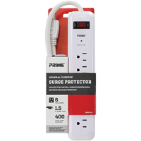 Protecteurs de surtension, 6 Prises, 400 J, 1875 W, Cordon 2' Cam Industrial