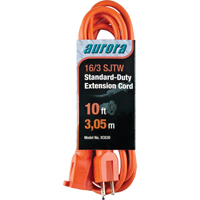 Extension Cord, Indoor/Outdoor, SJTW, 16/3 AWG, 13 A, 10' Cam Industrial