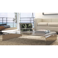 Jumbo Clock, Digital, Battery Operated, 16.5" W x 1.7" D x 11" H, Silver XD075 | Cam Industrial