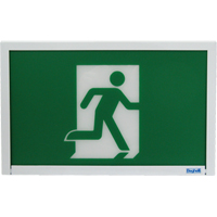 Running Man Exit Sign, LED, Battery Operated, 12" L x 7 1/2" W, Pictogram XE662 | Cam Industrial