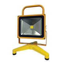 Rechargeable And Portable Floodlights, LED, 30 W, 3000 Lumens, Aluminum Housing Cam Industrial