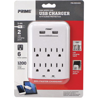 Prime&reg; USB Charger with Surge Protector Cam Industrial