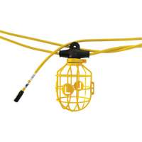 Heavy-Duty Moulded Stringlights, 10 Lights, 1200" L, Plastic Housing Cam Industrial