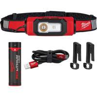 Beacon USB Hard Hat Light, LED, 600 Lumens, 2 Hrs. Run Time, Rechargeable Batteries Cam Industrial