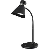 Lampe de bureau, 6 W, DEL, Col 16", Noir Cam Industrial