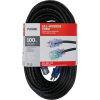 All-Rubber™ Outdoor Extension Cord, SJOOW, 12/3 AWG, 15 A, 100' XI529 | Cam Industrial