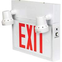 Exit Sign with Security Lights, LED, Battery Operated/Hardwired, 12-1/10" L x 11" W, English XI789 | Cam Industrial