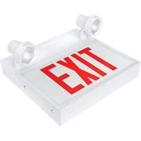 Exit Sign with Security Lights, LED, Battery Operated/Hardwired, 12-1/10" L x 11" W, English XI789 | Cam Industrial