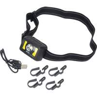 Headlamp, LED, 350 Lumens, 2 Hrs. Run Time, Rechargeable Batteries Cam Industrial