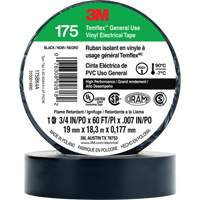 Temflex General Use Vinyl Electrical Tape 175, 19 mm (3/4") x 18 M (60'), Black, 7 mils Cam Industrial