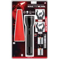 Safety Flashlight Pack, LED, 487 Lumens, D Batteries Cam Industrial
