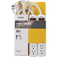 Power Strip 2-Pack, 6 Outlet(s), 3', 15 A, 1875 W, 125 V XJ239 | Cam Industrial