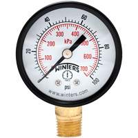 Economy Pressure Gauge, 2" , 0 - 100 psi, Bottom Mount, Analogue Cam Industrial