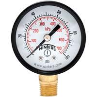 Manomètre économique,  2", 0 - 100 psi, Fixation inférieure, Analogique YB876 | Cam Industrial