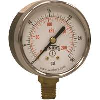 Economy Pressure Gauge, 2-1/2" , 0 - 30 psi, Bottom Mount, Analogue Cam Industrial