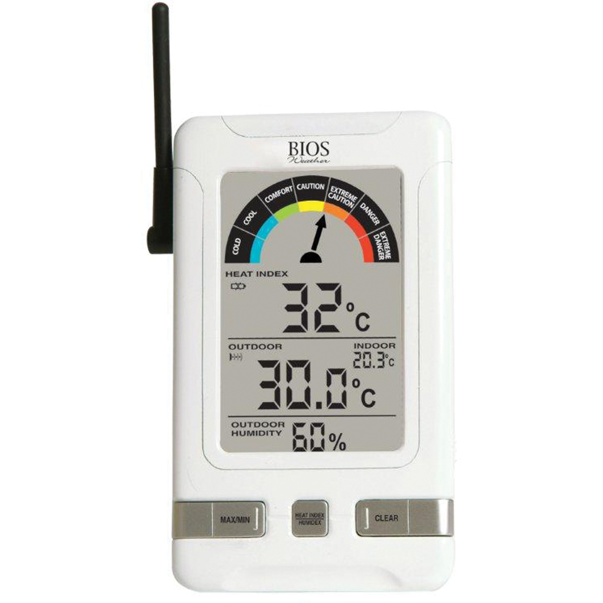 BIOS Indoor/Outdoor Wireless Humidex Thermometers, Contact, Digital